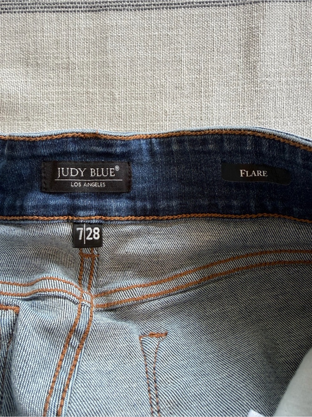 Judy Blue Trouser Flare Jeans Front Seam High Waisted Size 7/28 - Picture 8 of 8